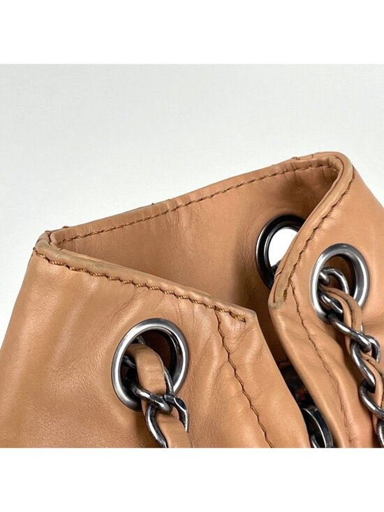 Chanel Backpack CC Logo Quilted Wild Stitch Leather Beige main image 7